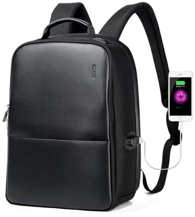 Main image of Bopai 751-006431 Business Waterproof Anti-theft Large Capacity Double Shoulder Bag,with USB Charging Port, Size: 27x16.5x40cm (Black)