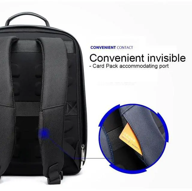 Alt view image 6 of 7 - Bopai 751-006431 Business Waterproof Anti-theft Large Capacity Double Shoulder Bag,with USB Charging Port, Size: 27x16.5x40cm (Black)