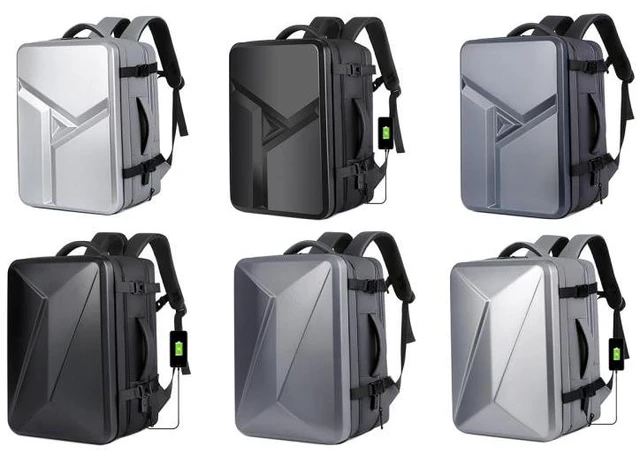 Large-capacity Waterproof Expandable Hard Shell Backpack with USB ...