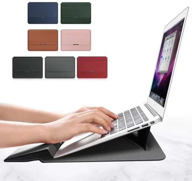 Alt view image 2 of 7 - 4 in 1 Universal Laptop Holder PU Waterproof Protection Wrist Laptop Bag, Size: 17 inch (Black)