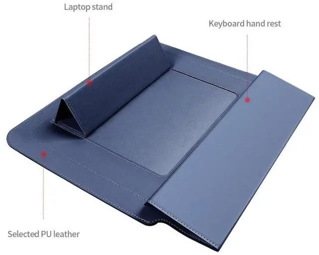 Alt view image 3 of 7 - 4 in 1 Universal Laptop Holder PU Waterproof Protection Wrist Laptop Bag, Size: 17 inch (Black)