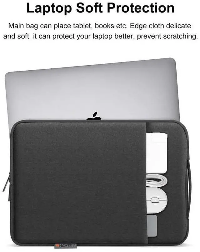 Alt view image 6 of 7 - HAWEEL Laptop Sleeve Case Zipper Briefcase Bag with Handle for 15-16.7 inch Laptop (Grey)