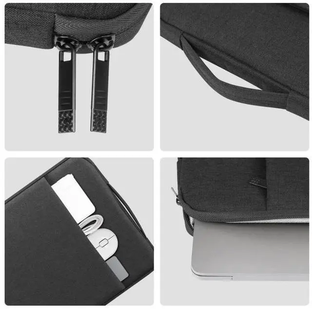 Alt view image 4 of 7 - HAWEEL Laptop Sleeve Case Zipper Briefcase Bag with Handle for 12.5-13.5 inch Laptop (Black)