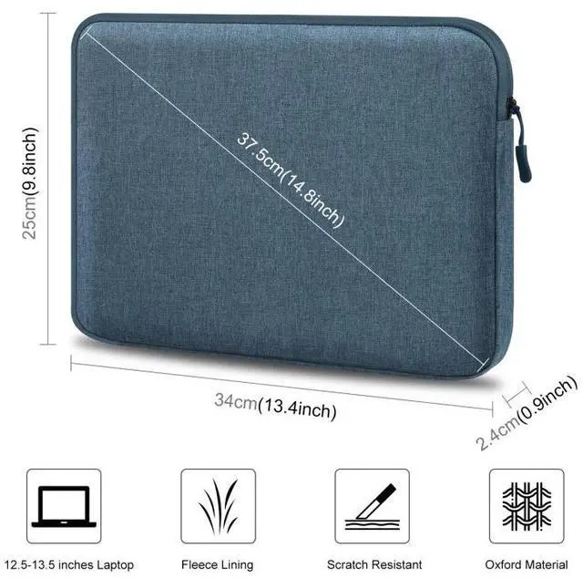 Alt view image 3 of 7 - HAWEEL 13 inch Laptop Sleeve Case Zipper Briefcase Bag for 12.5-13.5 inch Laptop (Black)