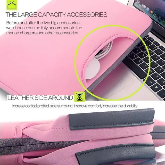 Alt view image 4 of 7 - 15.4 inch Portable Air Permeable Handheld Sleeve Bag for MacBook Air / Pro, and other Laptops, Size: 38x27.5x3.5cm (Grey)