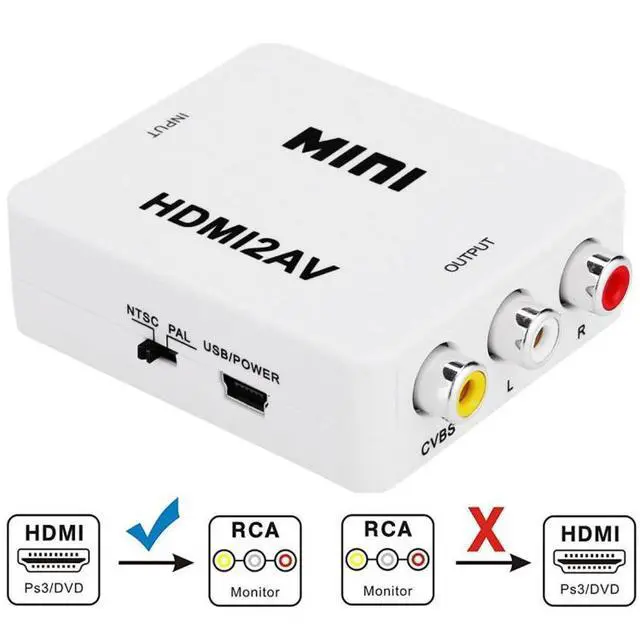 Alt view image 2 of 7 - VK-126 MINI HDMI to CVBS/L+R Audio Converter Adapter (Scaler)(White)