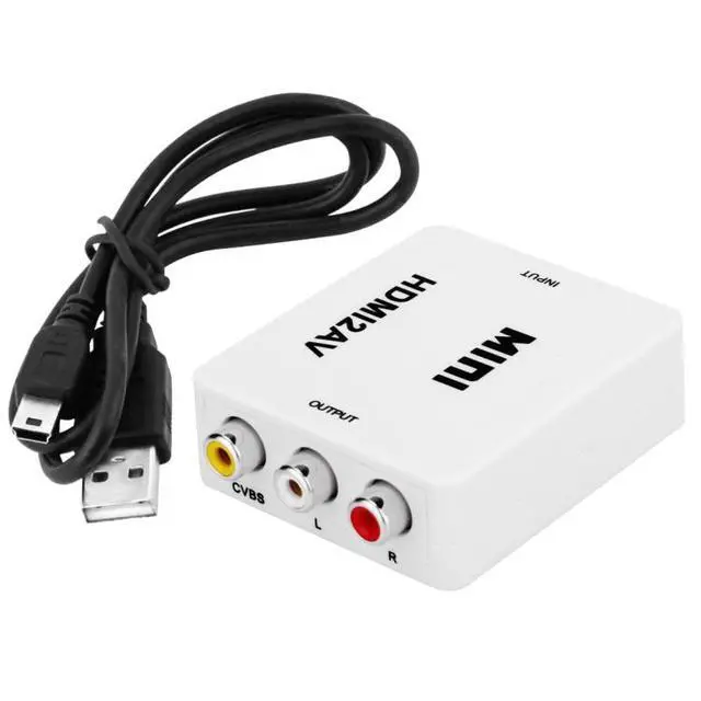 Alt view image 4 of 7 - VK-126 MINI HDMI to CVBS/L+R Audio Converter Adapter (Scaler)(White)