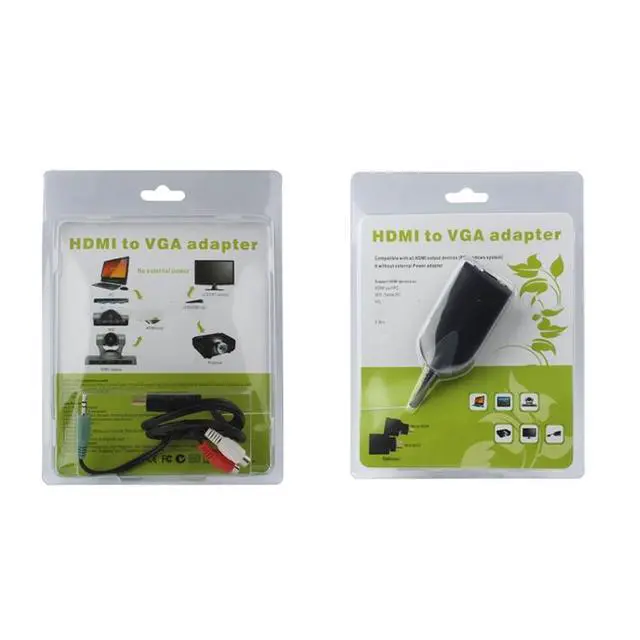 Alt view image 3 of 5 - HDMI Male to VGA Female Adapter With Audio Cable(Black)