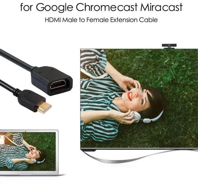 Alt view image 5 of 5 - 10cm HDMI 19 Pin Male to HDMI 19 Pin Female (AM-AF) Connector Adapter Cable(Black)