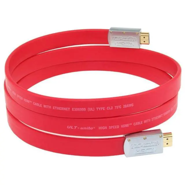 Alt view image 3 of 7 - ULT-unite 4K Ultra HD Gold-plated HDMI to HDMI Flat Cable, Cable Length:1.5m 1.5m (Red)