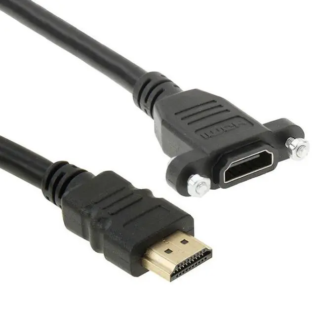 Alt view image 2 of 6 - 50cm High Speed HDMI 19 Pin Male to HDMI 19 Pin Female Connector Adapter Cable(Black)