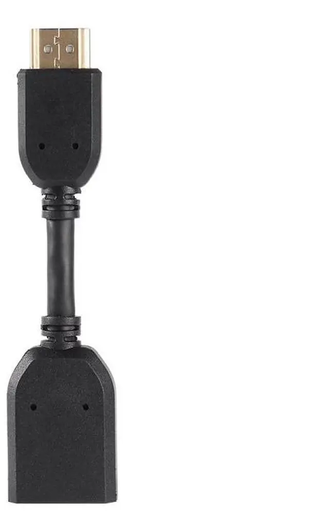 Alt view image 2 of 5 - 10cm HDMI 19 Pin Male to HDMI 19 Pin Female (AM-AF) Connector Adapter Cable(Black)