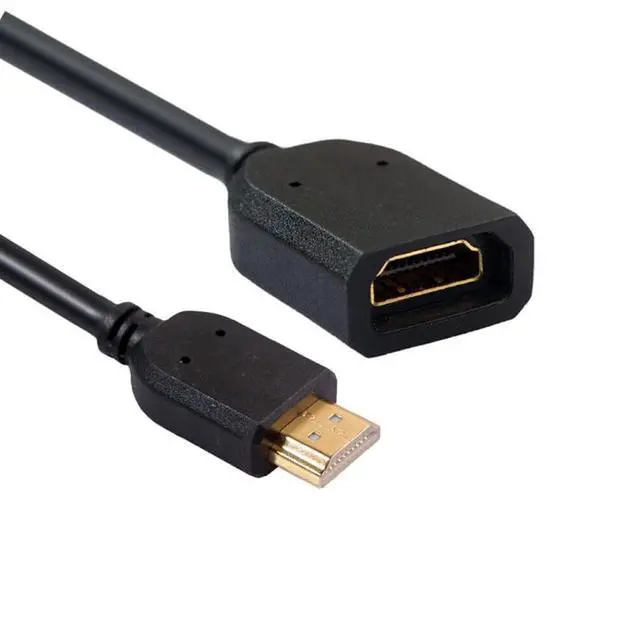 Alt view image 3 of 5 - 10cm HDMI 19 Pin Male to HDMI 19 Pin Female (AM-AF) Connector Adapter Cable(Black)