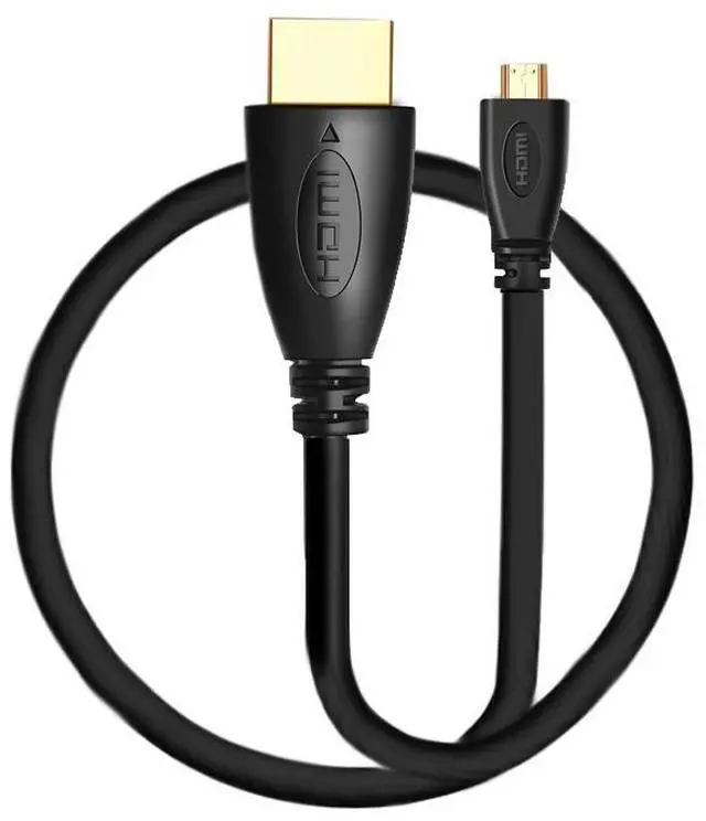 Alt view image 3 of 7 - 1m Gold Plated 3D 1080P Micro HDMI Male to HDMI Male cable for Mobile Phone, Cameras, GoPro