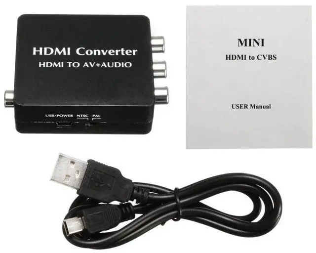 Alt view image 5 of 6 - HDMI to AV Audio Converter Support SPDIF Coaxial Audio NTSC PAL Composite Video HDMI to 3RCA Adapter for TV /PC /PS3 / Blue-ray DVD