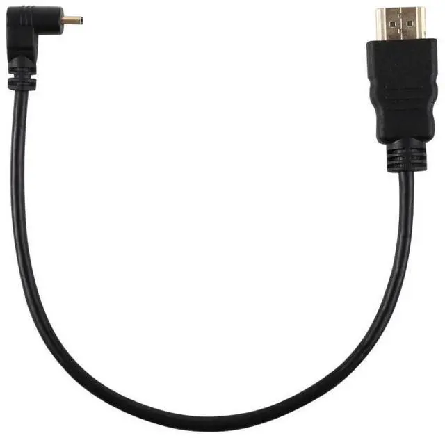 Alt view image 3 of 4 - 30cm 4K HDMI Male to Micro HDMI Reverse Angled Male Gold-plated Connector Adapter Cable