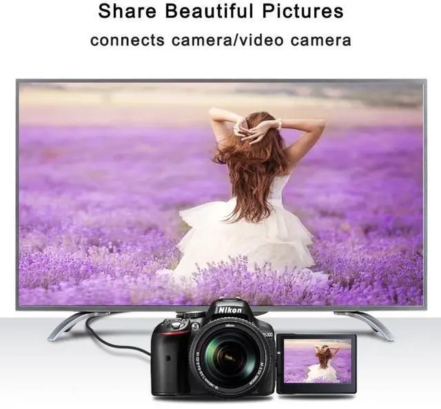 Alt view image 4 of 4 - 30cm 4K HDMI Male to Micro HDMI Reverse Angled Male Gold-plated Connector Adapter Cable