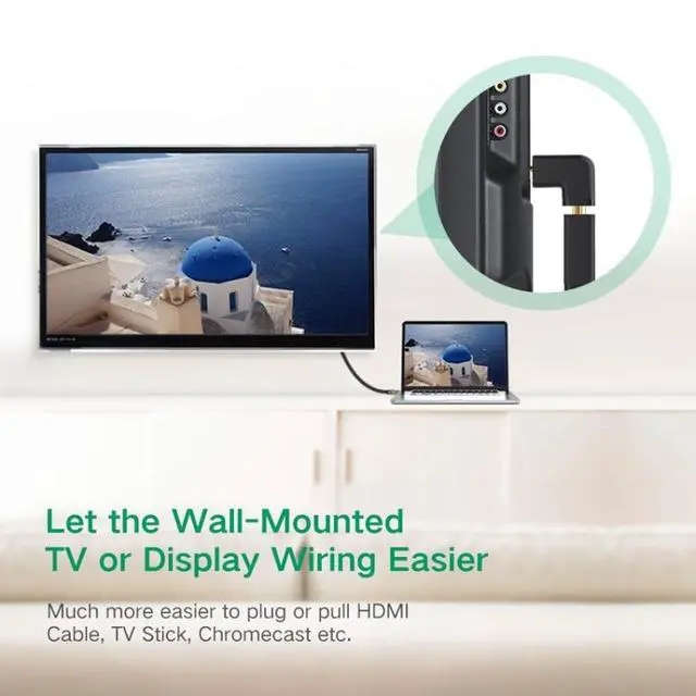 Alt view image 6 of 7 - Gold Plated HDMI 19 Pin Male to HDMI 19 Pin Female Adapter with 90 Degree Angle(Black)