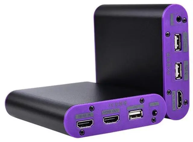 Alt view image 2 of 7 - CAT872-KVM HDMI Extender over CAT5e/CAT6 Cable with USB Port and KVM Function, Transmission Distance: 200m (AU Plug)