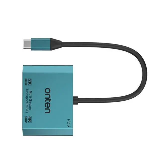 Alt view image 3 of 7 - Onten M205 3 in 1 Type-C to HDMI+VGA+PD Fast Charge Video Converter (Green)