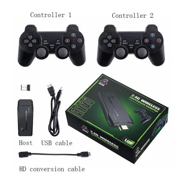 Alt view image 6 of 7 - M8 Wireless HDMI Arcade Game Home TV Mini Game Machine with 2 x GamePads 32G Memory M8 32G (Wireless)