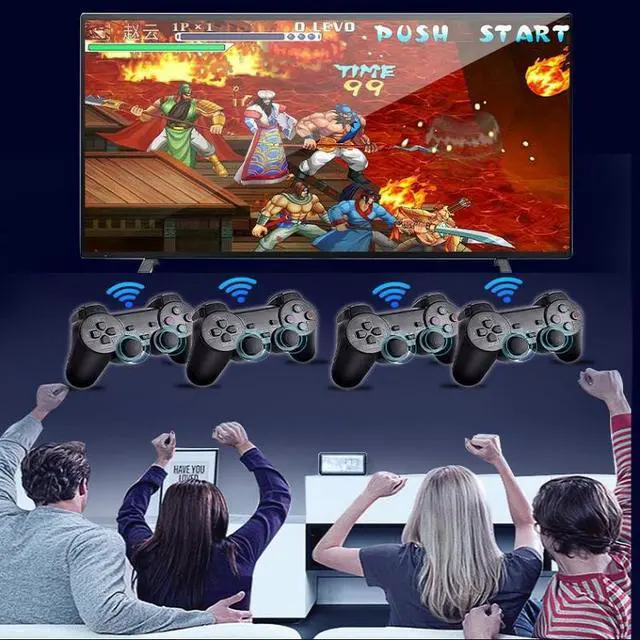 Alt view image 7 of 7 - M8 Wireless HDMI Arcade Game Home TV Mini Game Machine with 2 x GamePads 32G Memory M8 32G (Wireless)