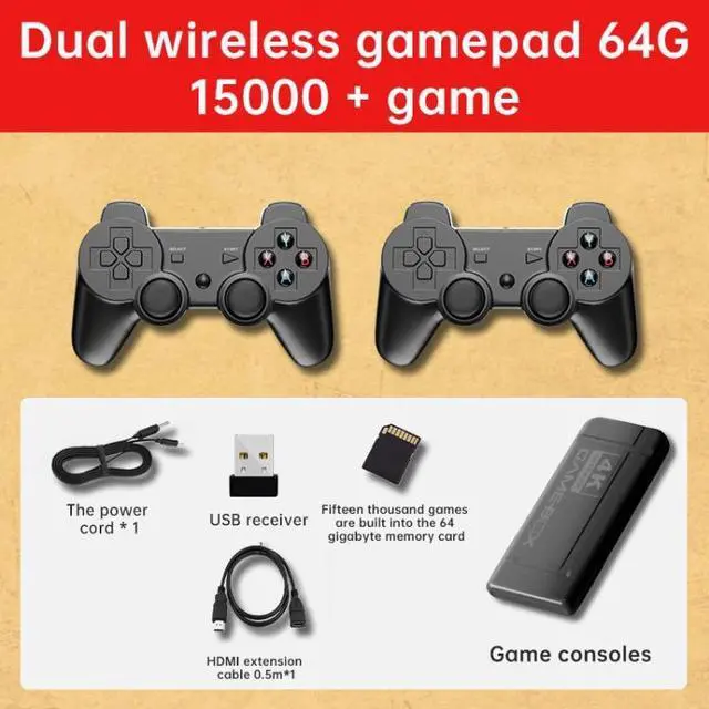 Alt view image 6 of 6 - K9 Game Console Home TV Double Battle Simulator 64G Wireless Built-in 15000 Games K9 64G Wireless Built-in 15000 Games