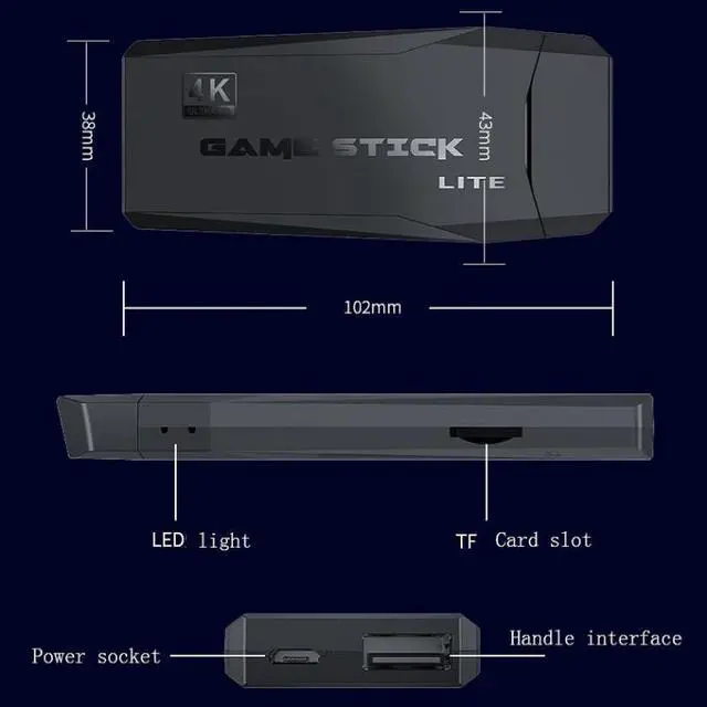Alt view image 4 of 7 - M8 Wireless HDMI Arcade Game Home TV Mini Game Machine with 2 x GamePads 64G Memory M8 64G (Wireless)
