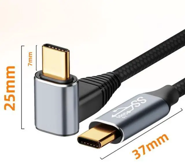 Alt view image 2 of 6 - For Steam Deck Gen2 100W USB-C/Type-C Male to USB-C/Type-C Male Stereo Curved Data Cable, Length:3m 3m