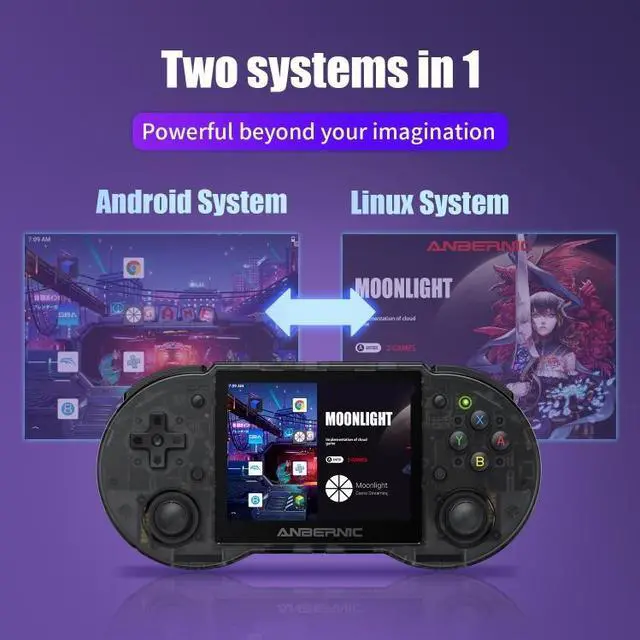 Alt view image 2 of 7 - ANBERNIC RG353P Handheld Game Console 3.5 inch Screen Android Linux System 16G 16G (Black)