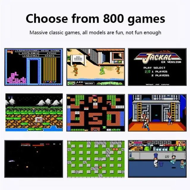 Alt view image 4 of 7 - MK800 Doubles 3.0 inch Macaron Mini Handheld Game Console Built-in 800 Games MK800-Doubles / Blue (Blue) Black