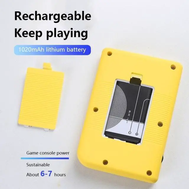 Alt view image 6 of 7 - MK800 Doubles 3.0 inch Macaron Mini Handheld Game Console Built-in 800 Games MK800-Doubles / Blue (Blue) Black