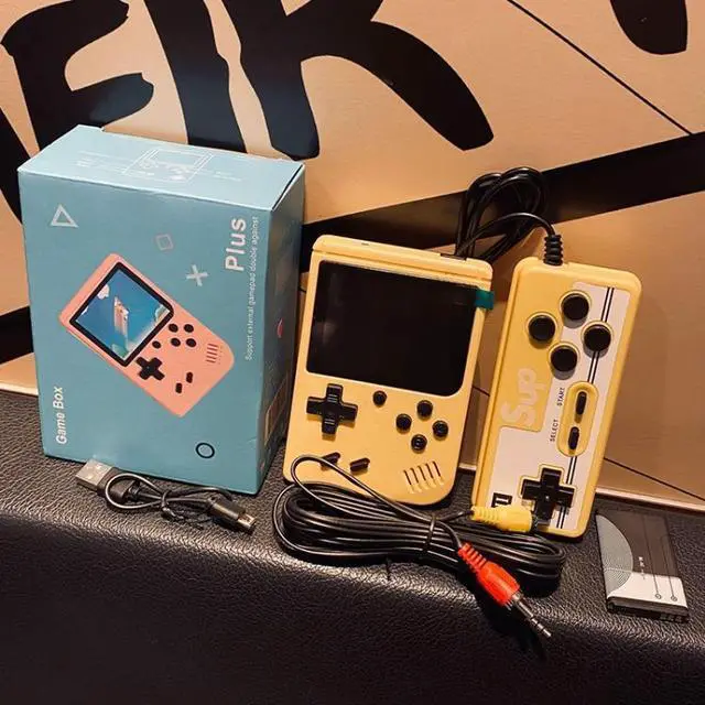 Alt view image 7 of 7 - MK800 Doubles 3.0 inch Macaron Mini Handheld Game Console Built-in 800 Games MK800-Doubles / Blue (Blue) Black