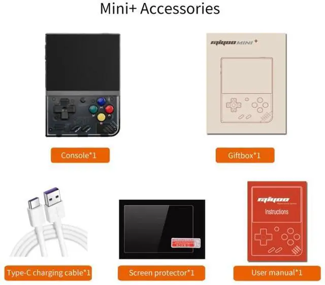 Alt view image 3 of 7 - Miyoo Mini Plus 3.5 Inch IPS Screen Retro Handheld Game Console NO Card 0 Games (Transparent Black)