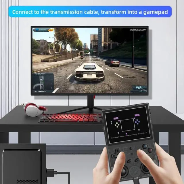 Alt view image 7 of 7 - ANBERNIC RG353VS 3.5 Inch Wireless Game Box Linux Single OS Handheld Game Console 128G 25000 Games 128G 25000 Games (Gray)