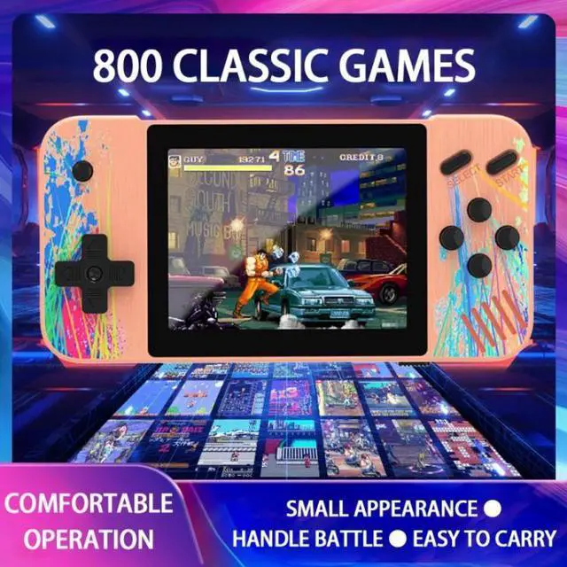 Alt view image 4 of 7 - G3 Macaron 3.5 inch Screen Handheld Game Console Built-in 800 Games Single Player / Green (Green)