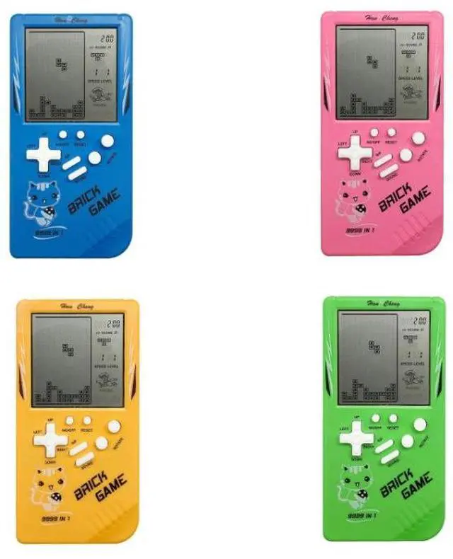 Alt view image 2 of 7 - Large Screen Retro Children Handheld Game Console (Blue) Black