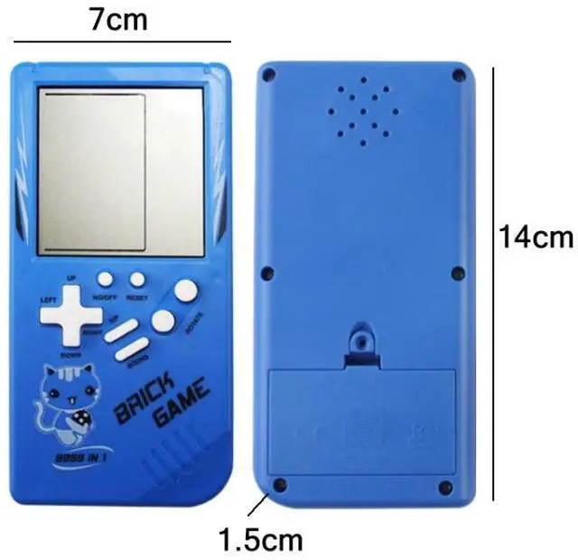 Alt view image 3 of 7 - Large Screen Retro Children Handheld Game Console (Blue) Black
