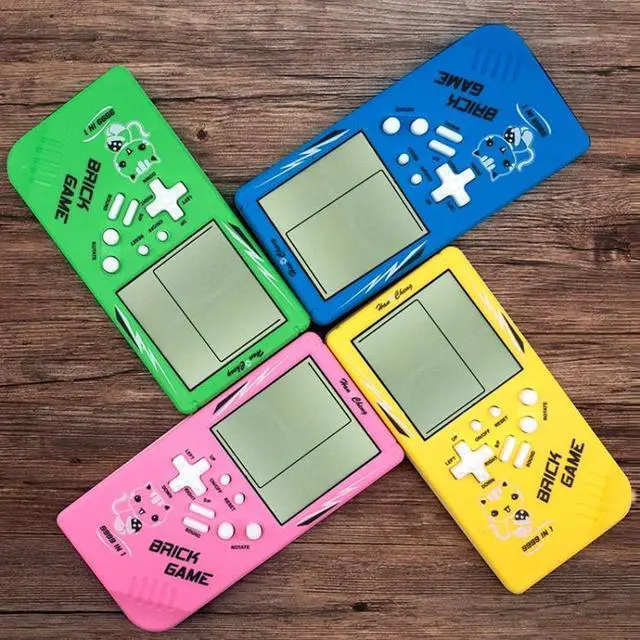 Alt view image 7 of 7 - Large Screen Retro Children Handheld Game Console (Blue) Black