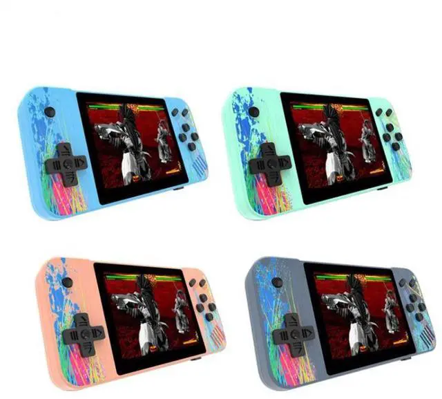 Alt view image 2 of 7 - G3 Macaron 3.5 inch Screen Handheld Game Console for Dual Players Built-in 800 Games Double Players / Blue (Blue) Black