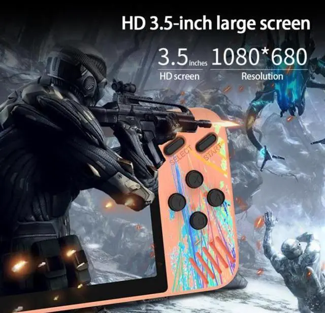 Alt view image 3 of 7 - G3 Macaron 3.5 inch Screen Handheld Game Console for Dual Players Built-in 800 Games Double Players / Blue (Blue) Black