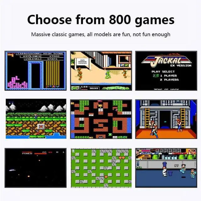 Alt view image 3 of 7 - MK800 3.0 inch Macaron Mini Retro Classic Handheld Game Console for Kids Built-in 800 Games, Support AV Output (Yellow)