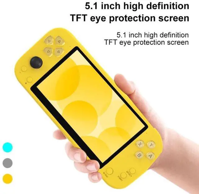 Alt view image 4 of 7 - X20 LIFE Classic Games Handheld Game Console with 5.1 inch Screen & 8GB Memory, Support HDMI Output X20 LIFE / Blue (Blue Green) Black