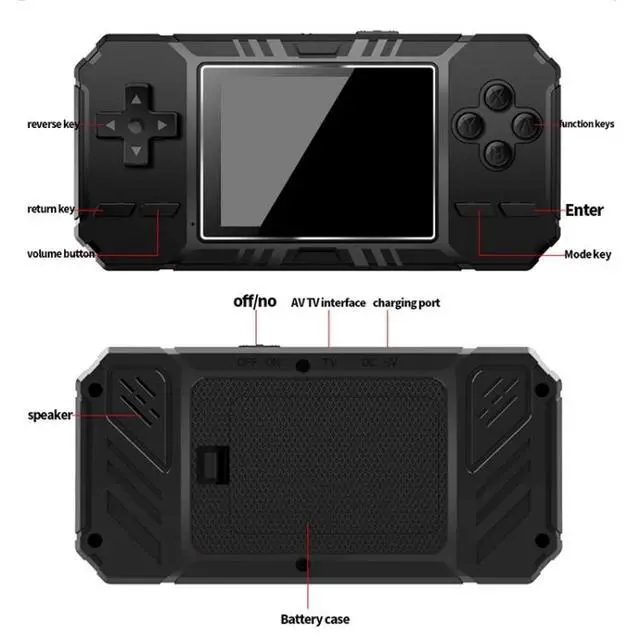Alt view image 7 of 7 - S8 3.0 inch Screen Classic Handheld Game Console Built-in 520 Games S8 / Black (Black)