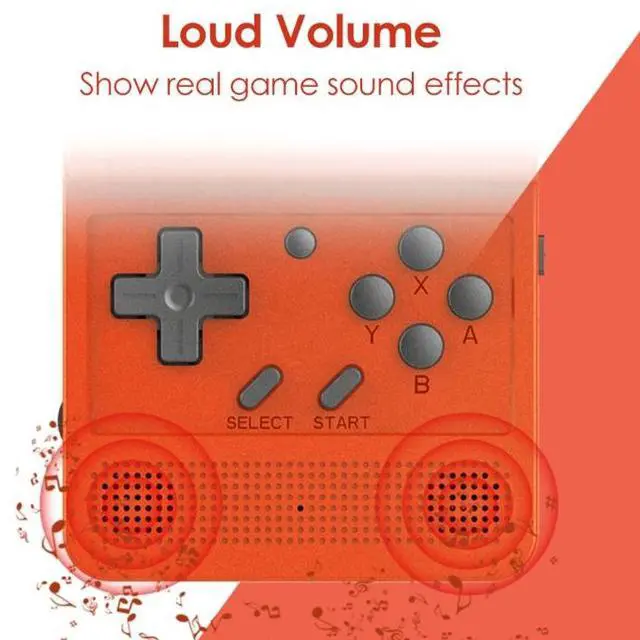 Alt view image 5 of 7 - Powkiddy V90 3.0 inch IPS Screen 64-bit Retro Handheld Game Console with 16GB Memory (Black)