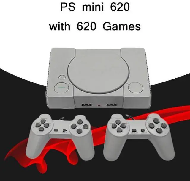 Alt view image 2 of 6 - 8-Bit Mini Double Players TV Game Console Built-in 620 Games PS1 mini (EU Plug) (EU Plug)
