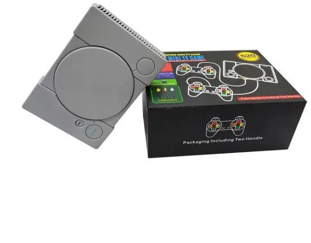 Alt view image 6 of 6 - 8-Bit Mini Double Players TV Game Console Built-in 620 Games PS1 mini (EU Plug) (EU Plug)