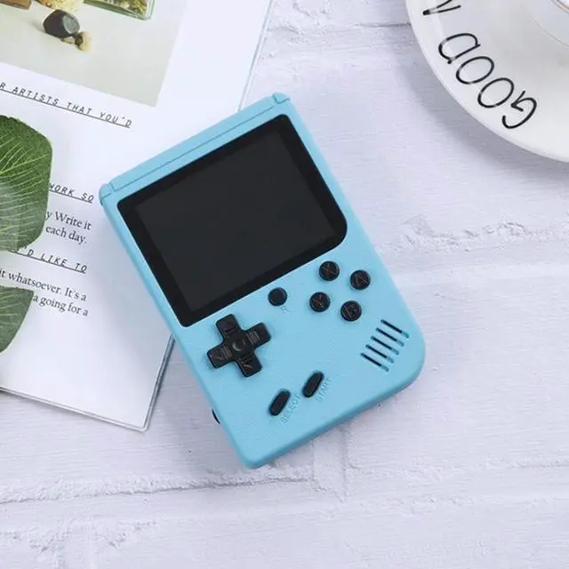 Main image of MK500 Macaron Mini Retro Classic Handheld Game Console for Kids Built-in 500 Games, Support AV Output (Blue) Black