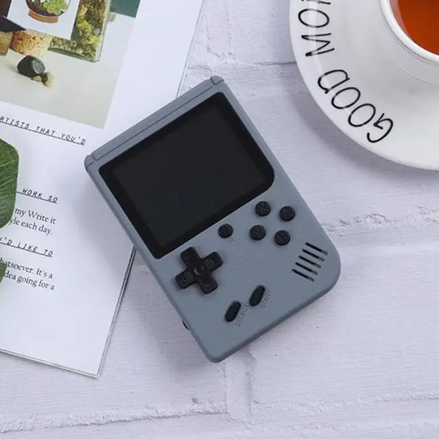 Main image of MK500 Macaron Mini Retro Classic Handheld Game Console for Kids Built-in 500 Games, Support AV Output (Grey)