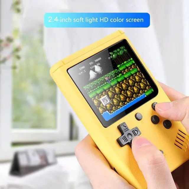 Alt view image 2 of 7 - MK500 Macaron Mini Retro Classic Handheld Game Console for Kids Built-in 500 Games, Support AV Output (Yellow)